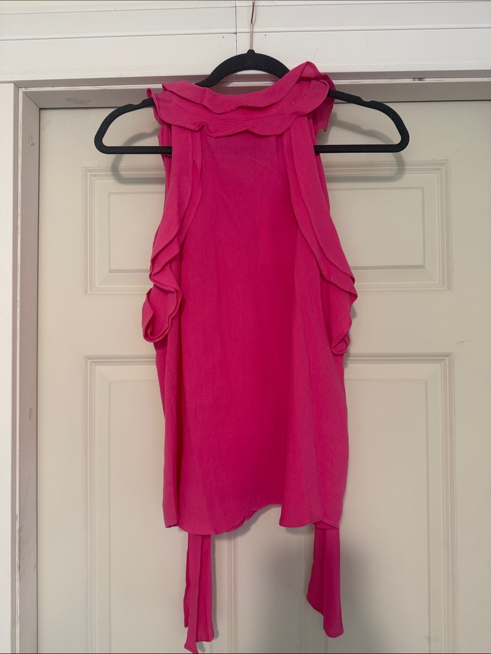 entro Hot Pink Ruffle Tie-Back Sleeveless Camisole